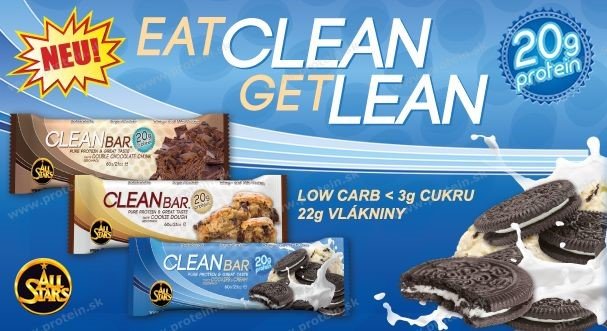 Tyčinka Clean Bar od firmy All Stars je top s obsahom až 20 g bielkovín
