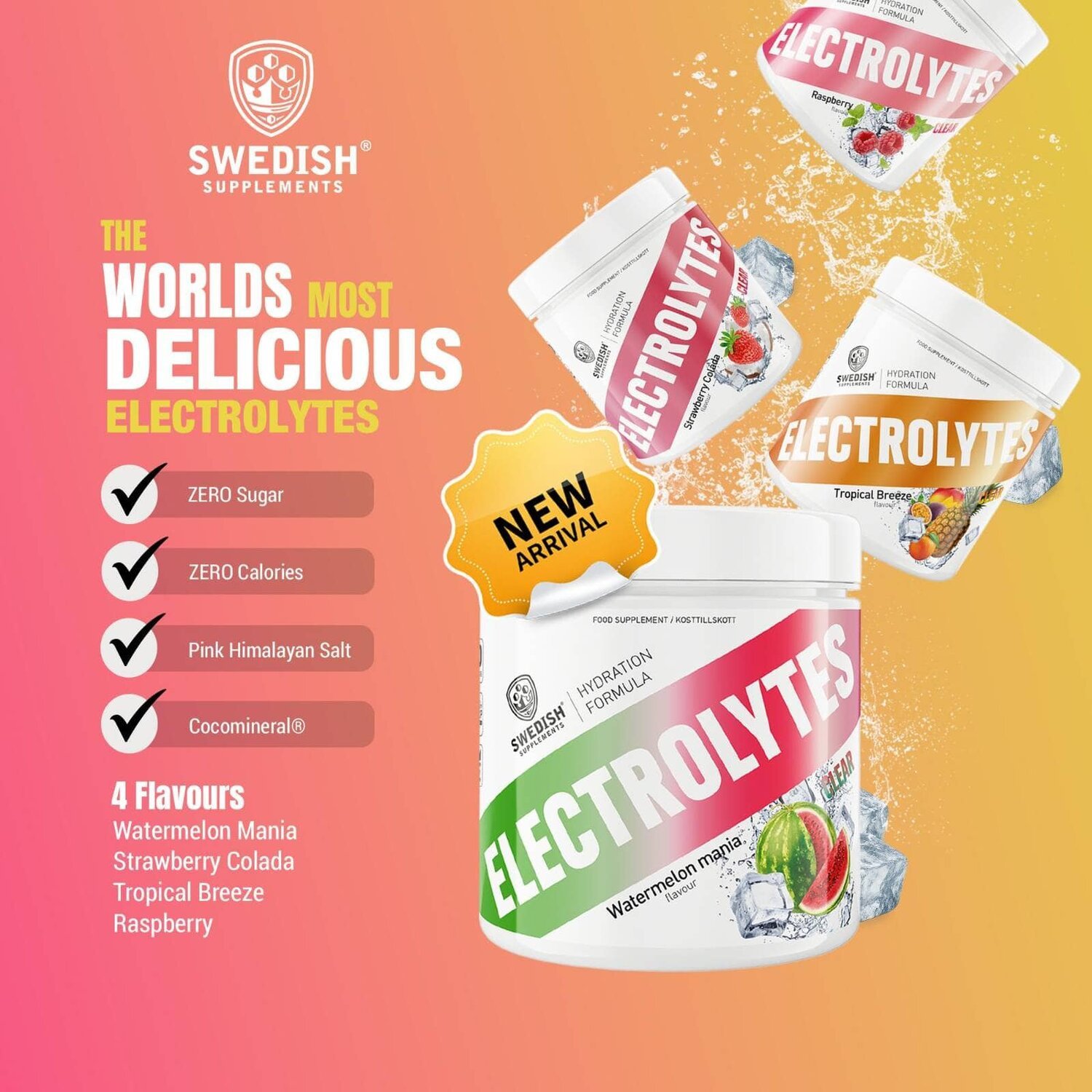 Electrolytes Clear - Swedish Supplements 240 g Raspberry
